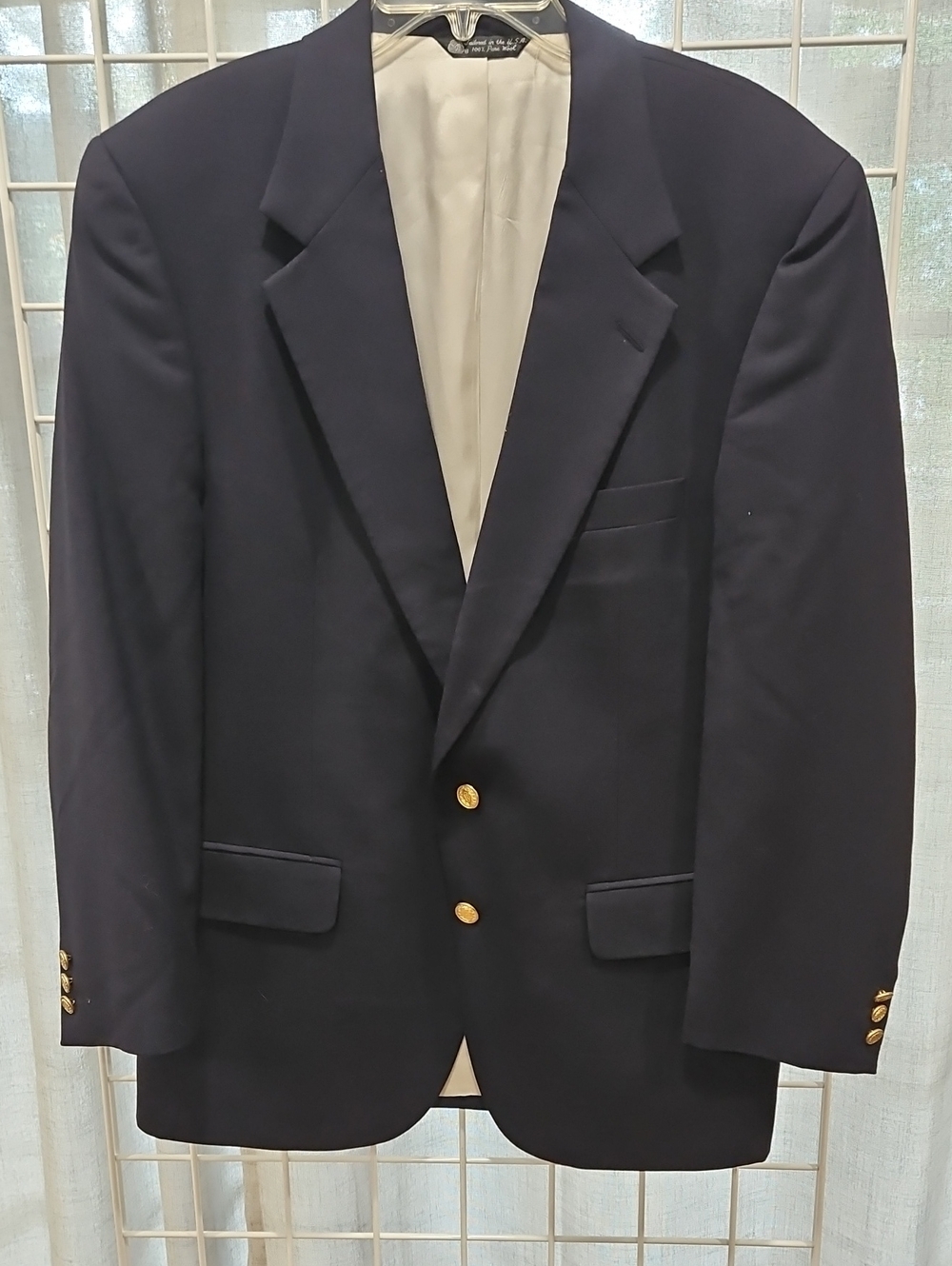 H by Halston Navy Blazer with Gold Buttons